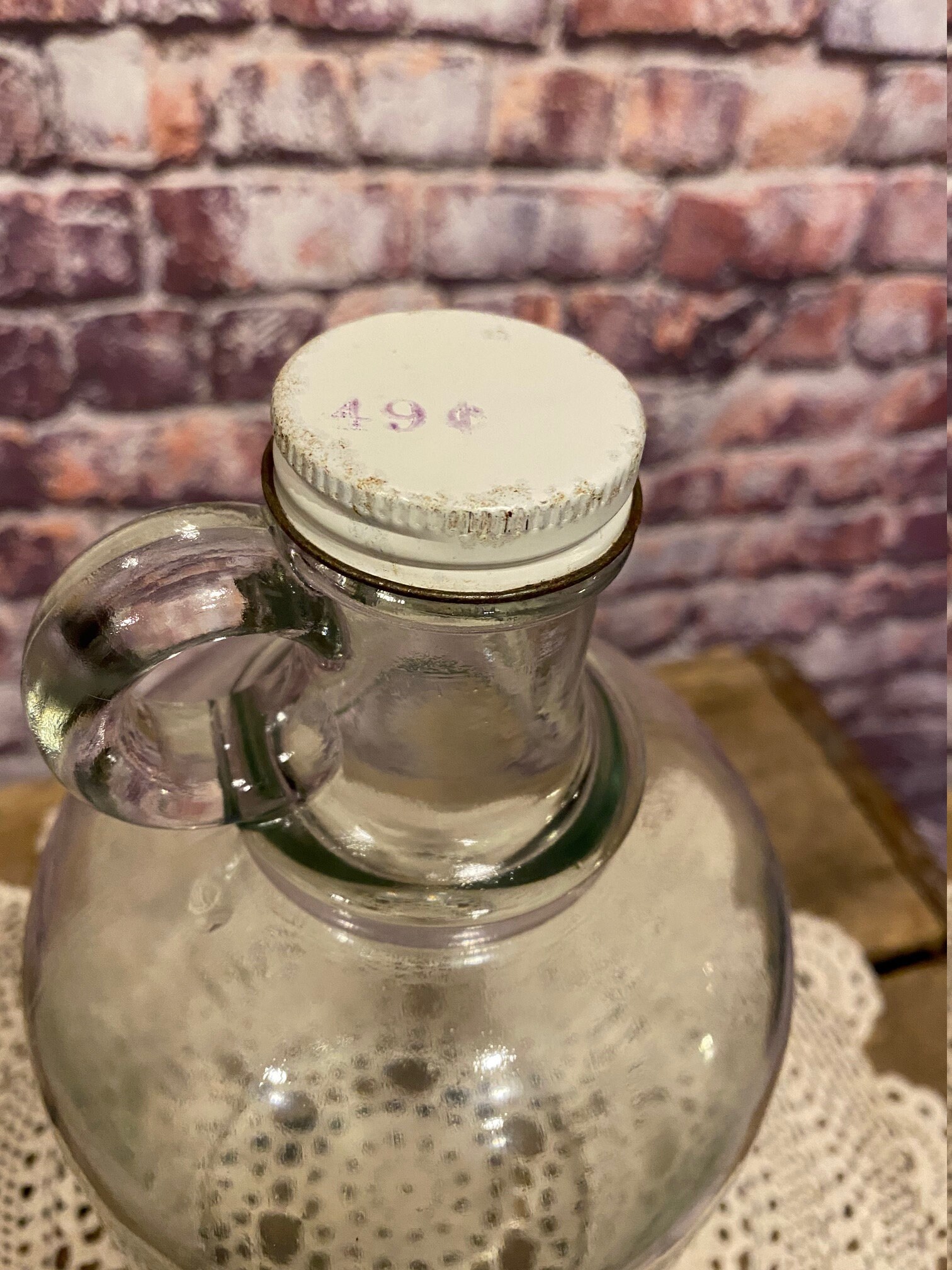 Vintage Glass Bottle with Screw Cap Nice Half Gallon Glass Etsy