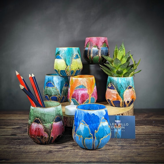 Set Di 4 Portacandele In Vetro, Per Candele A Pilastro E Coniche, Per Matrimoni E Centrotavola, Colori Chiari - 2