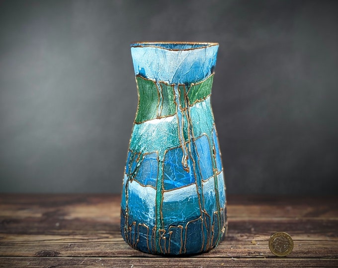 Bouquet Vase in Blue & Green