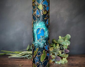 ムラーノ様式のアートガラスの花瓶：マルチカラーの渦巻き模様、1960