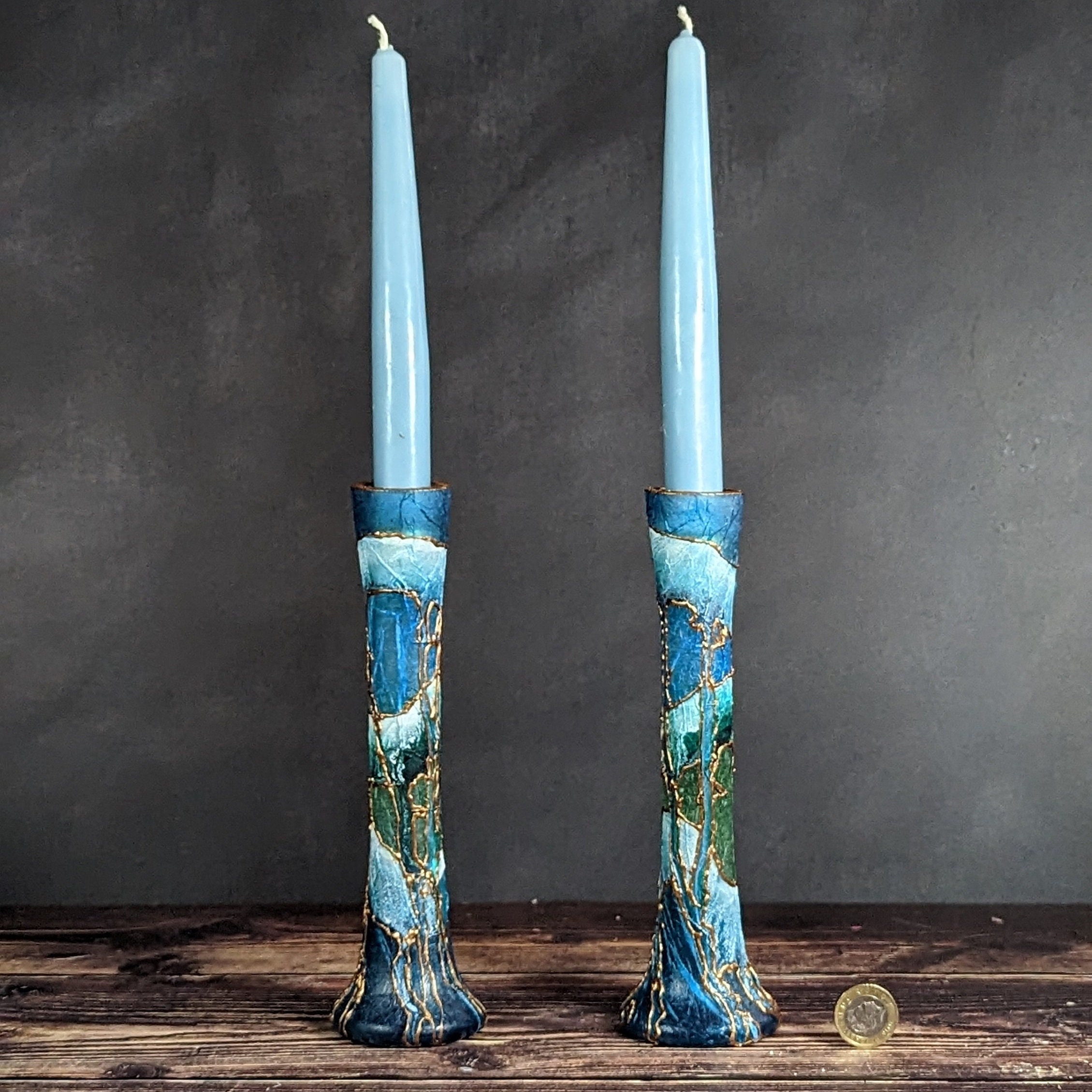 Teal 2024 candlestick holders