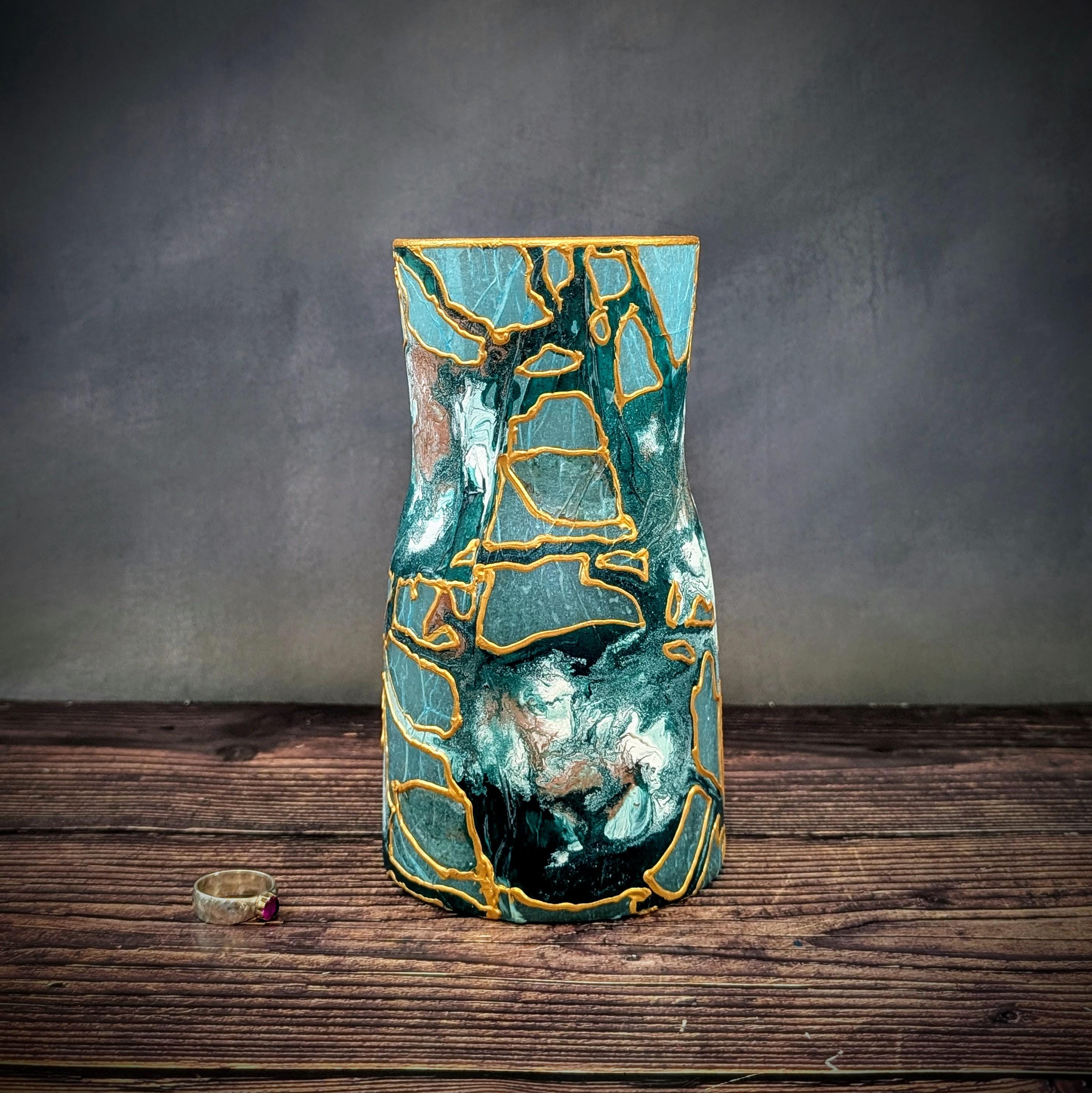 Green gold vase - Etsy 日本