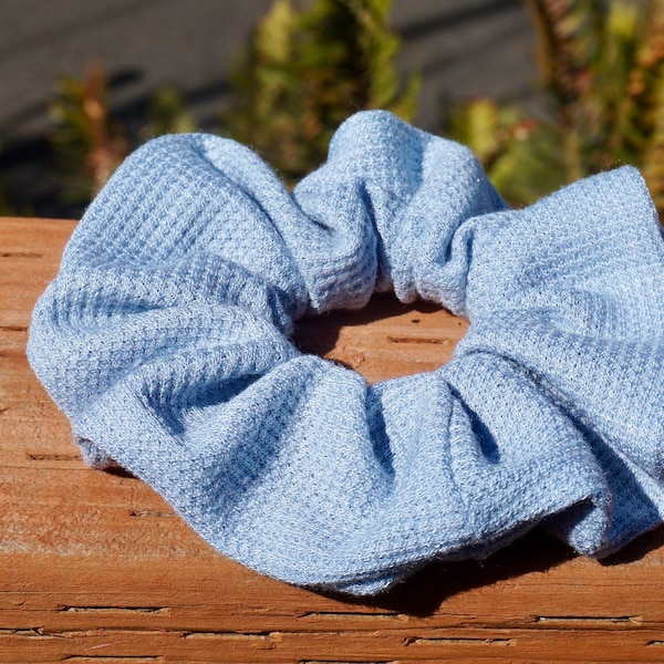 Light Blue, Waffle Knit, Scrunchie, Scrunchies, Christmas Gifts, Stocking Stuffers, Bridal Shower, Hair Ties, Handmade Scrunchies, Birthday