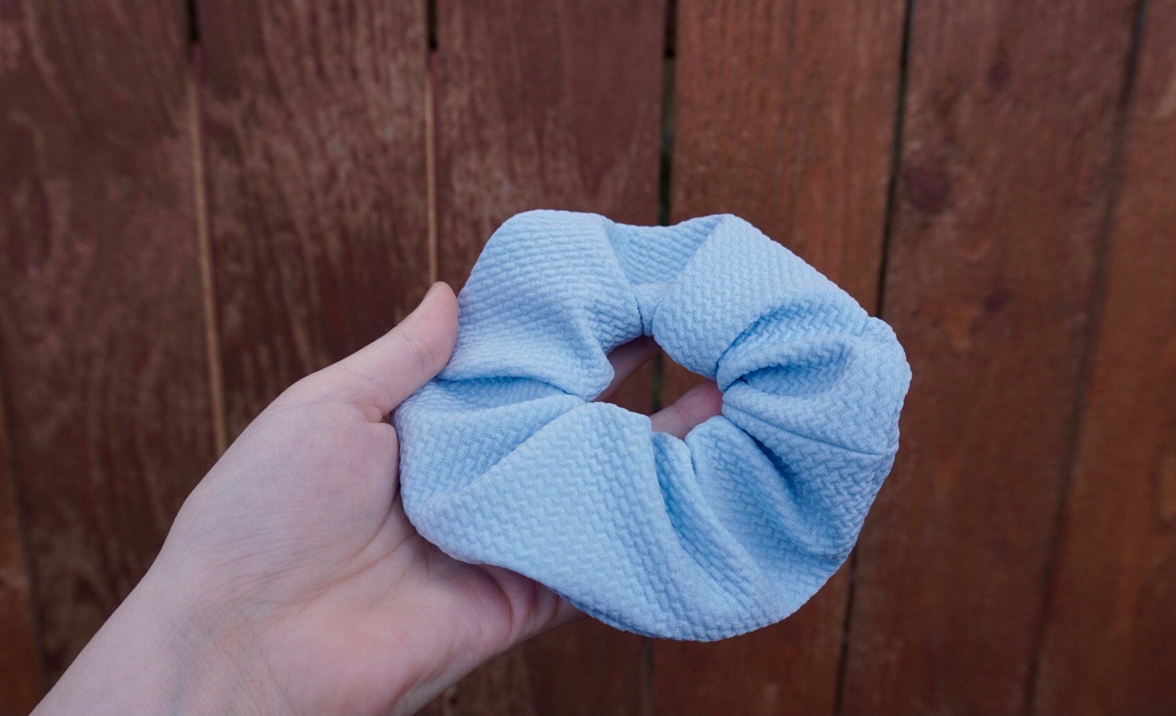 light blue scrunchies