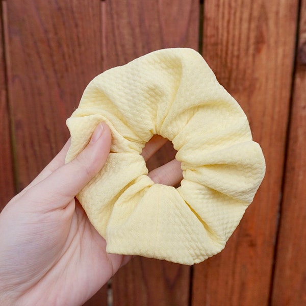 Yellow, Ribbed, Knit, Scrunchie, Scrunchies, Valentine’s Day Gift, Bridal Shower, Hair Ties, Handmade, Birthday Gift