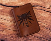 Witcher passport holder, leather passport cover, personalised passport cover customer documents cover, travel accessories, travel gifts