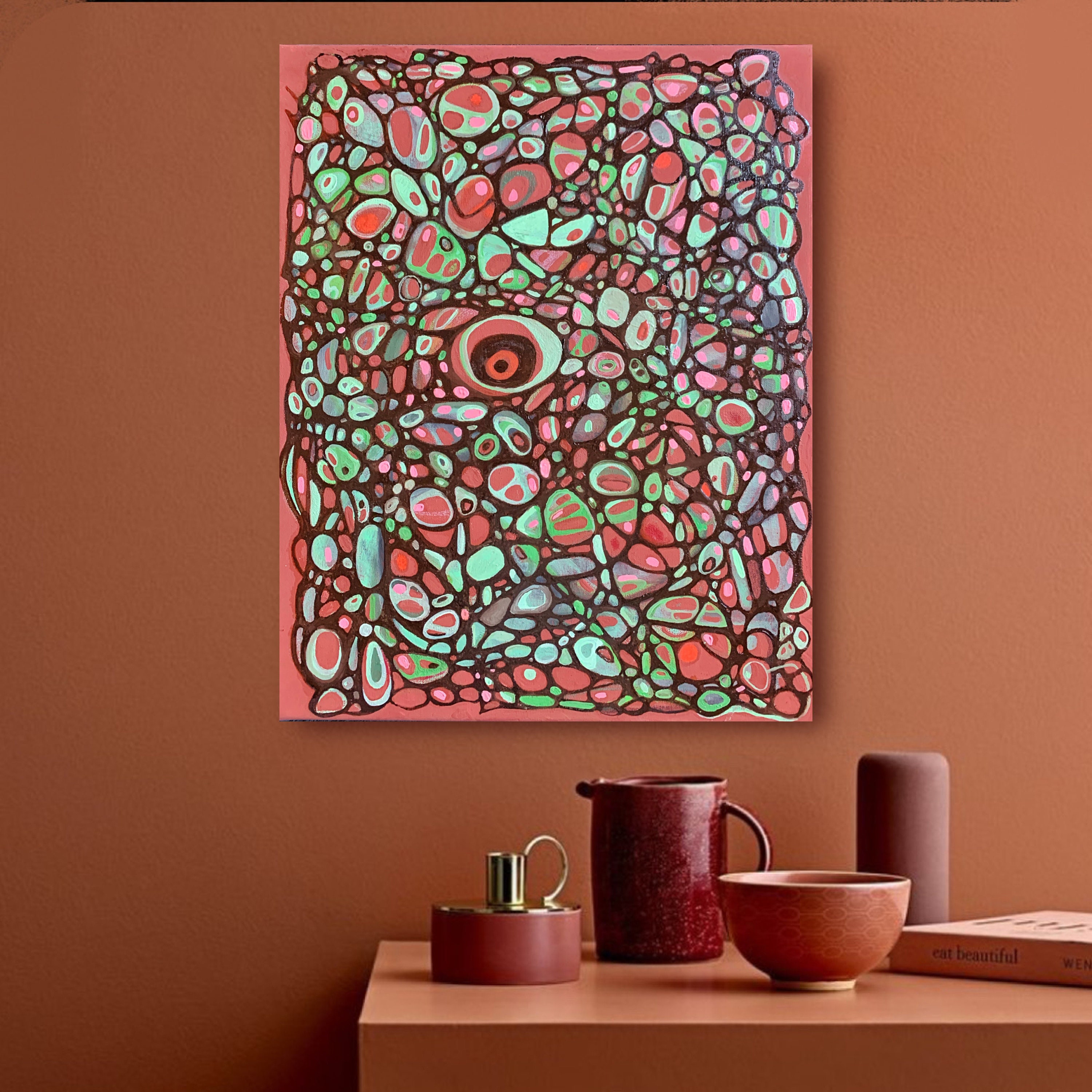 Abstract terracotta painting on canvas original oil Etsy
