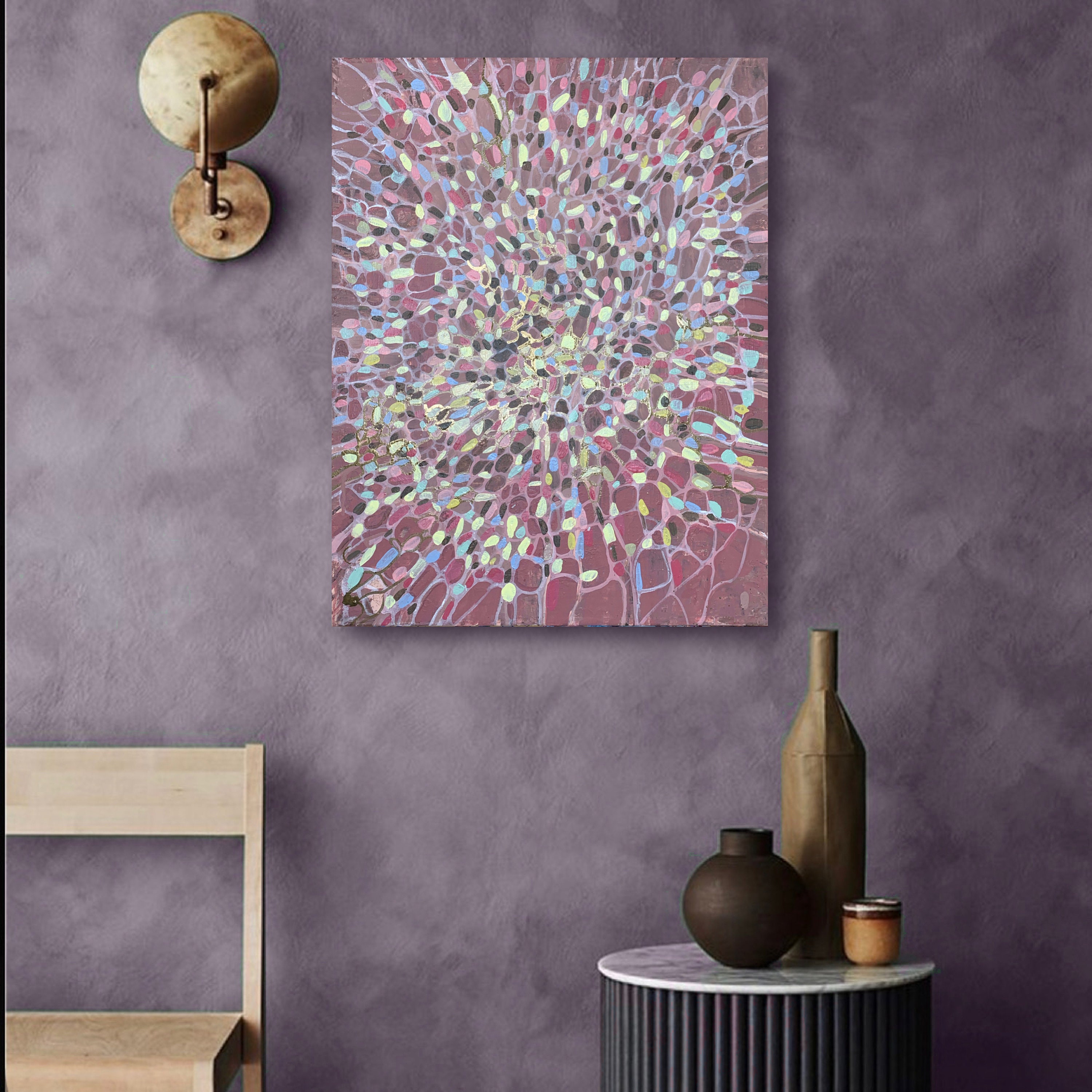 Abstract Art Canvas Blush Pink Wall Art Medium Canvas Painting Etsy