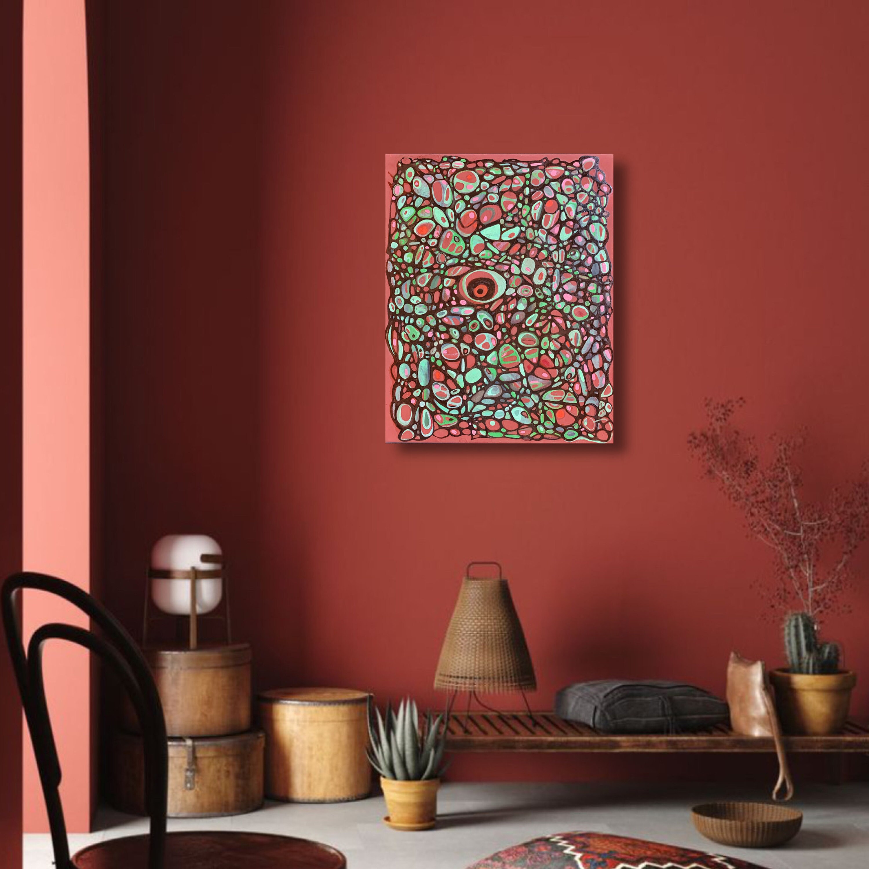 Abstract terracotta painting on canvas original oil Etsy