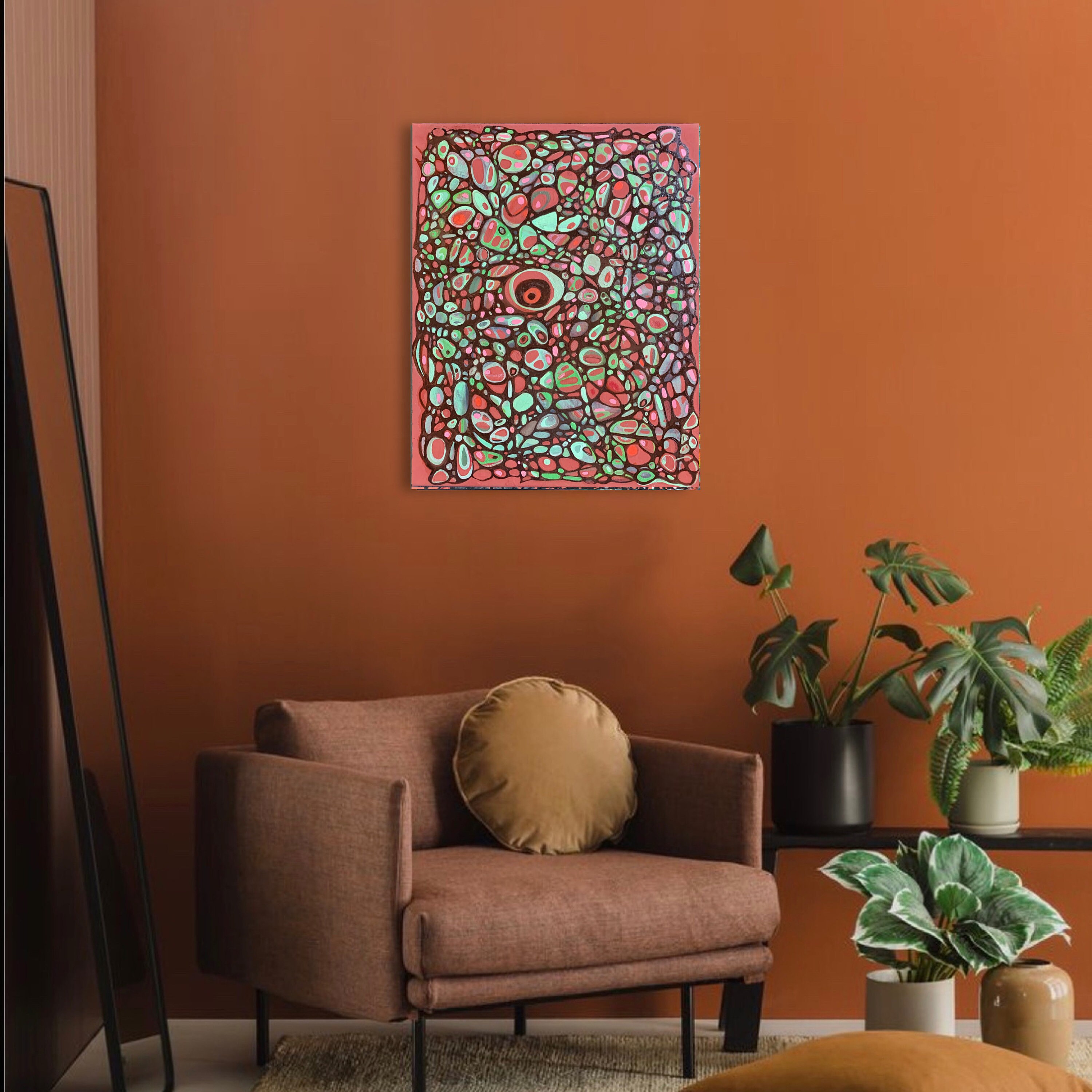 Abstract terracotta painting on canvas original oil Etsy