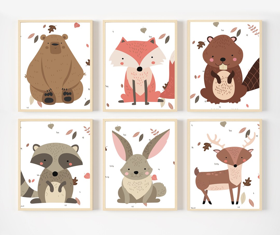 Forest Animals Nursery Prints Woodland Nursery Art Prints Nursery Wall