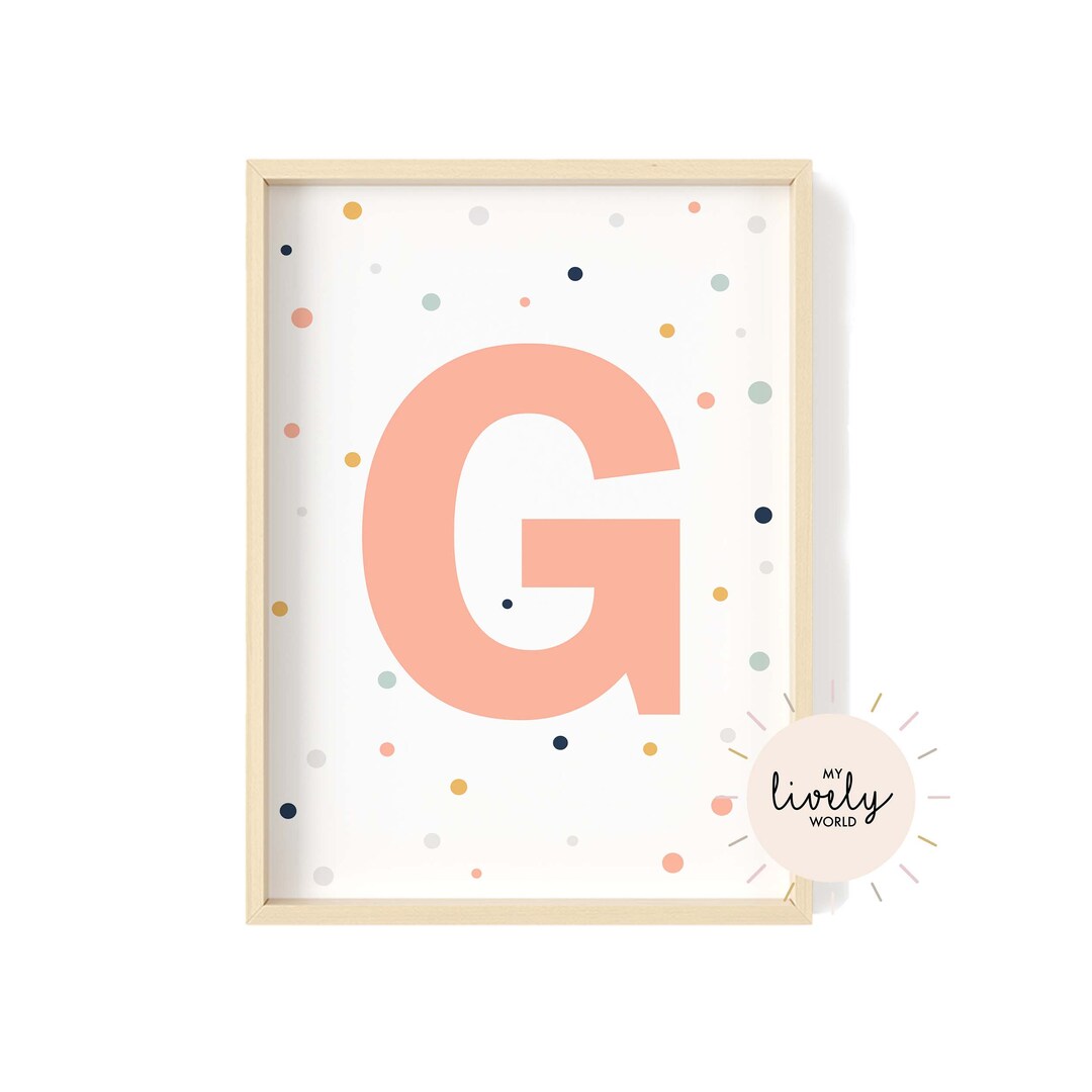 Girl Nursery Wall Art, Name Nursery Print, Initial Letter Print
