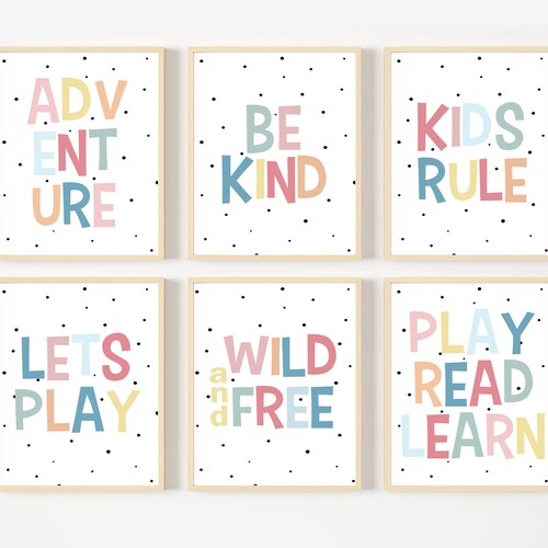 Lets Play Read Learn Printable Playroom Decor Let's - Etsy