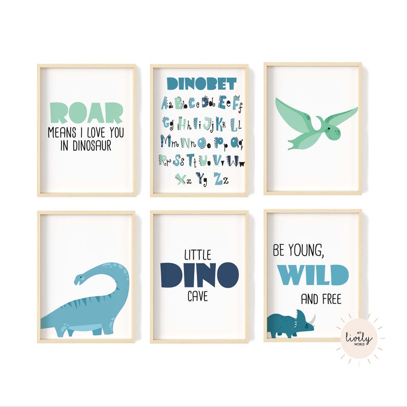 Nursery Printables Baby Boy Nursery Art Set of 6 Prints - Etsy UK