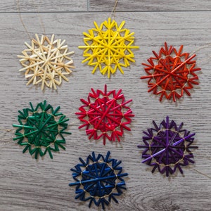 Straw star snowflake 6 pieces/set