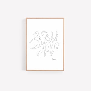Picasso Print, Three dancers, Line Art Print, Art Print Download, Printable art file, Digital Print, Digital Art, Wall Art