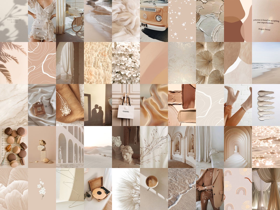 Photo Collage Kit Beige Aesthetic, DIGITAL set of 50 Etsy