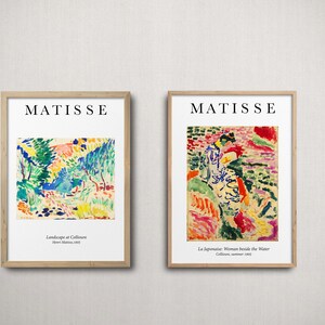 Matisse Pirint, Set of 2 Prints, La Japonaise, Landscape at Collioure, Abstract Wall Art, Matisse Poster, Home Decor, Museum Poster
