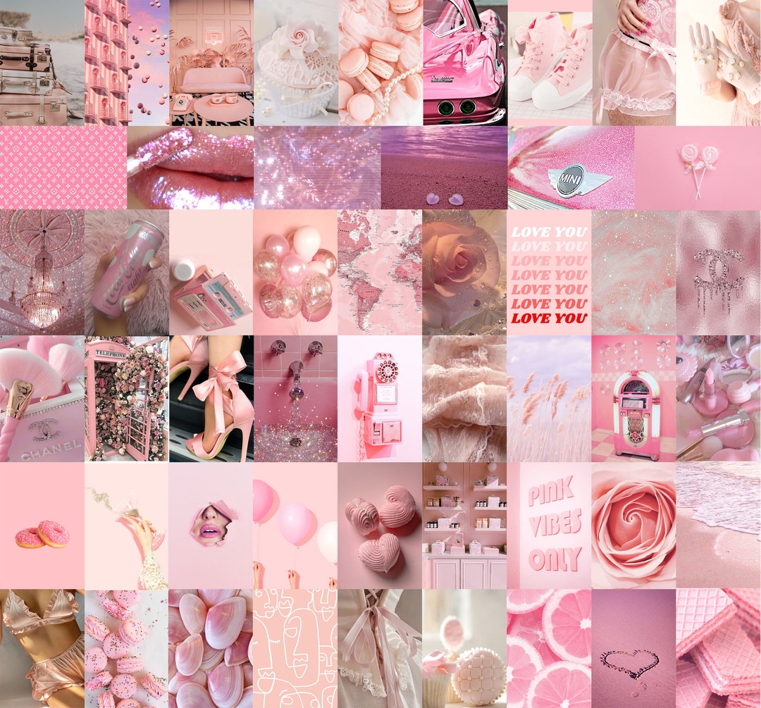 Photo Collage Kit Pink Aesthetic DIGITAL set of 50 - Etsy