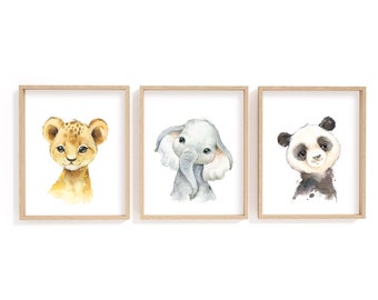 Animals Nursery Prints | Nursery Animals Art |  Nursery Decor | Nursery Wall Art | Baby Decor | Set of 3 Prints