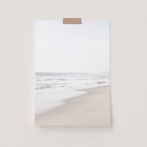 Neutral Beach Wall Art ,Pastel Beach, Print Coastal Art, Printable Wall Art, House Wall Art ,Ocean Picture Landscape, Poster