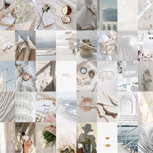 Cream Aesthetic Wall Collage Kit (Digital Download) 50 pcs - Neutral Cream,Girl Trendy, Bedroom Decor