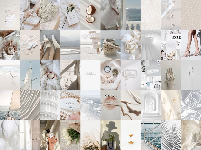 Cream Aesthetic Wall Collage Kit digital Download 50 Pcs - Etsy