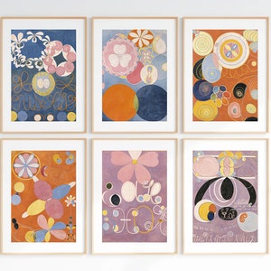 Hilma Af Klint Drucke 6er Set, 6er Set, digitaler Download, Hilma Af Klint Print, Hilma Af Klint Digital Print, Wall Art Printable