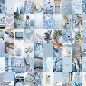 Blue Aesthetic Wall Collage Kit digital Download 60 Pcs Baby Light ...
