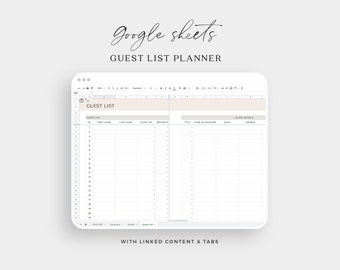 Digital Guest List Tracker | Google Sheets | Modern Lines