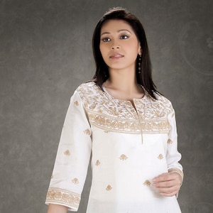 Women Blouse  white Cotton Shirt Plus Size Tunic  Party wear, casual  Blouse, Embroidered Tunic Shirt , White  Tunic Top, Plus size clothing