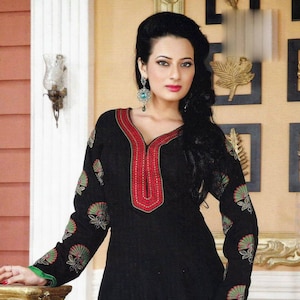 Tunic tops for women,  Maxi Tunic, Long Sleeve Tunic/ over size Tunic/ Asymmetrical Black Tunic , Embroided Tunic Dresses ,Plus Size Tunic,