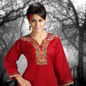 Women&#39;s Embroidered Tops Traditional  Blouse Women&#39;s Floral Tunic Tunic Top, Tunics, Tunic, Womens Tunic, Ethnic Top, Western Top