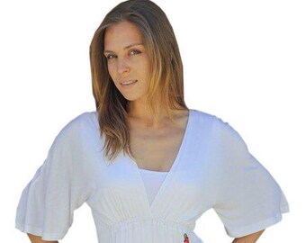 White Embroidered Peasant Blouse, Boho  Plus Size Top,White casual blouse. White Shirt. Casual blouse. White tunic top, Perfect Gift for Her