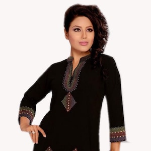 Black Tunic, Tunic, Plus Size Tunic, Black Top Bohemian Clothing/Tunic Top, Tunics, Ladies Tunics, Tunic Tops, Women&#39;s Top, Ethnic Clothing,