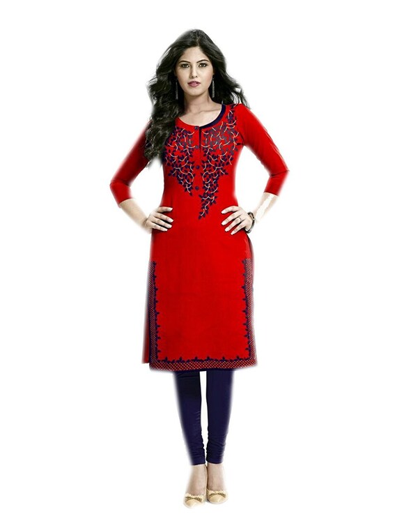 Tunic top for Ladies, Red Tunic, Designer Tunic, Plus size Tunic, Women Tunic, Red Tunic Embroidered Party Dress Blouse. l