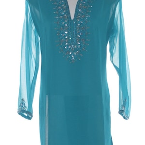 Tunic  top for women , Tunic hand embroidered with sequins and beads Tunic Top,  Plus Size Tunic Women Tunic