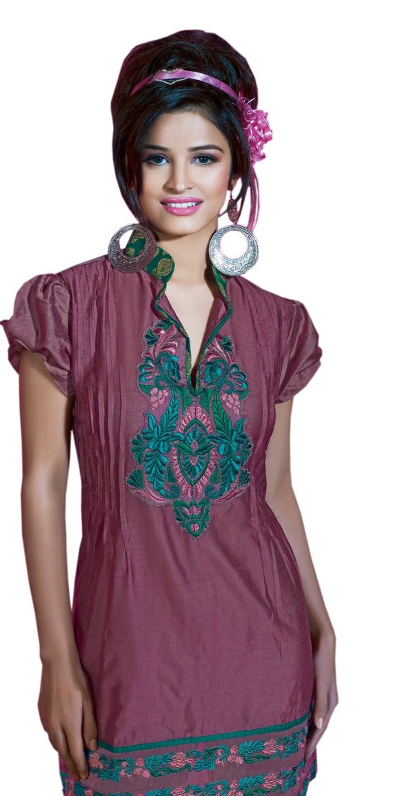 Zijden katoenen tuniek, plus size tuniek, feestkleding, plus size