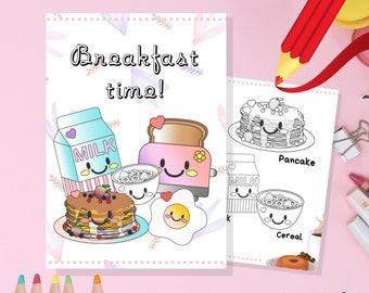 Breakfast Time! 3 Coloring Pages Suitable for Children and Adult | Parties | Birthday | Baby Shower | Celebration