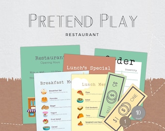 Pretend Play at Restaurant Bundle Fun & Engaging Activity Pretend Play Money | Busybook