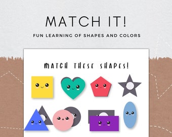 Matching Shapes Activity Printable | Shapes | Colors | Preschool | Toddler Activity | Busybook