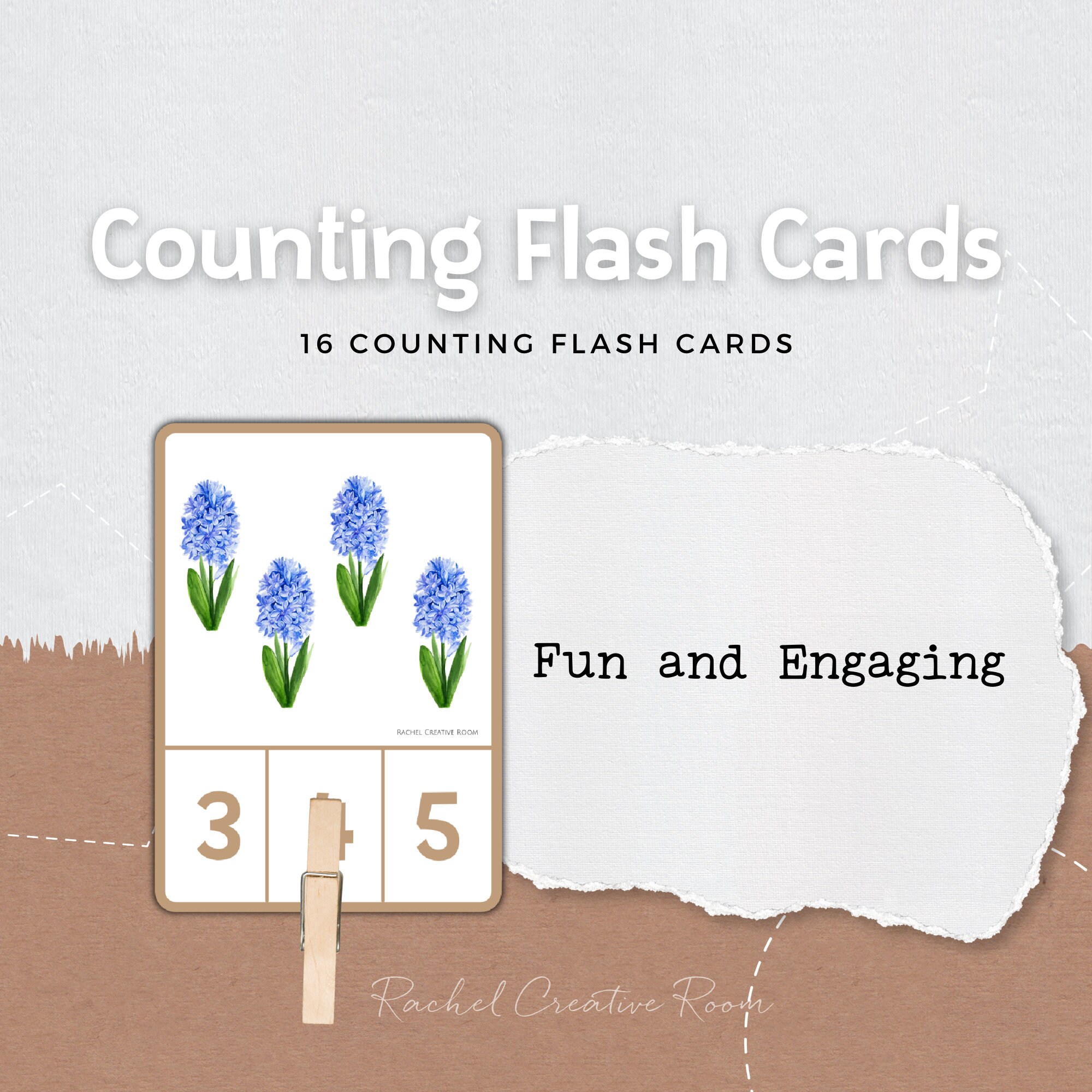 Counting Number Educational Flashcard Spring Activity Game - Etsy