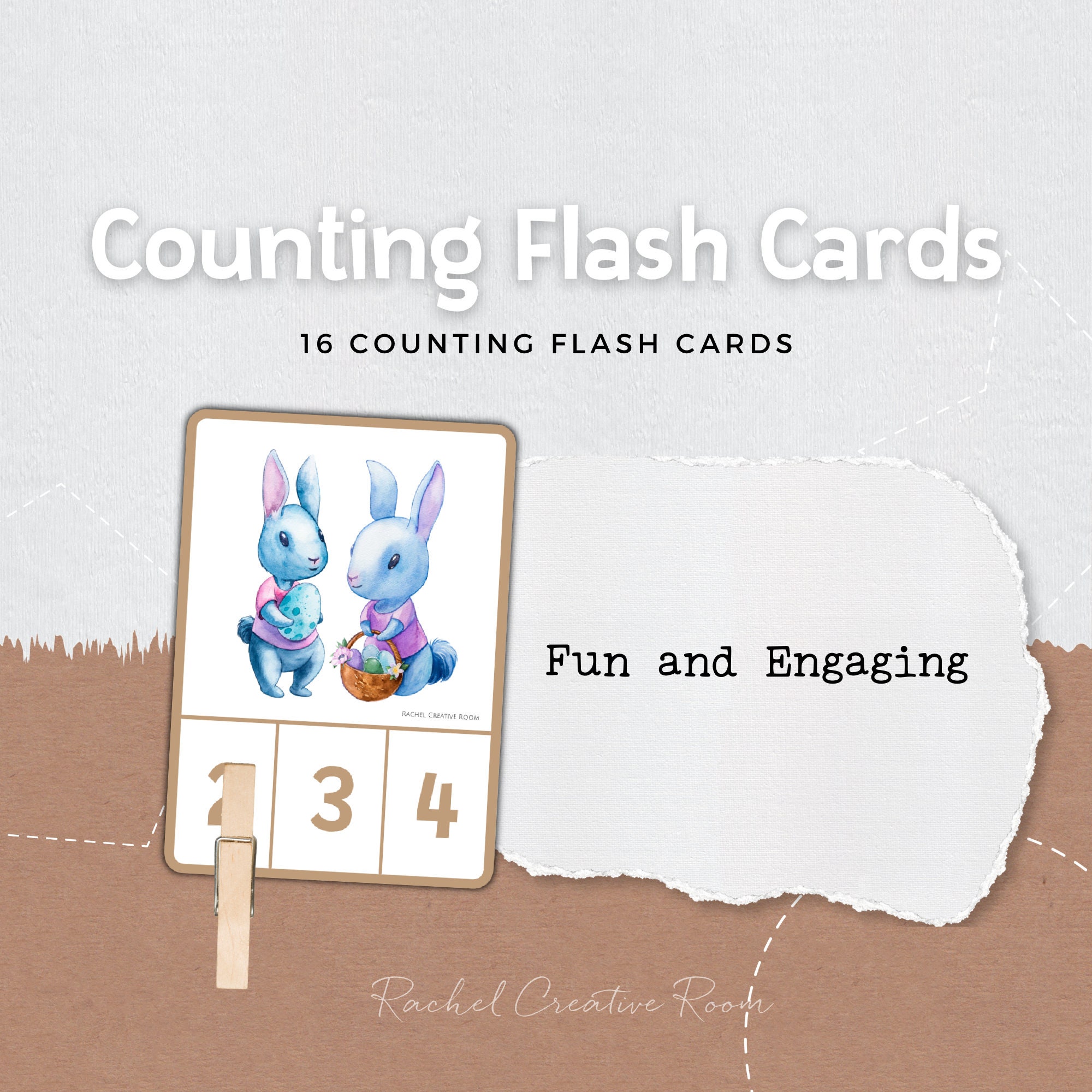 Counting Number Educational Flashcard Spring Activity Game - Etsy