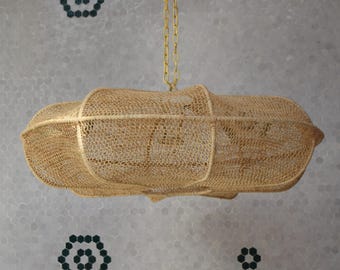 Boho Wicker Pendant Light – Handmade Natural Rattan Lamp – Cozy Home Lighting