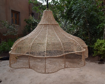 Moroccan Lamp Rattan,Pendant Light, Rattan Lamp Shade, Boho Hanging Lamp