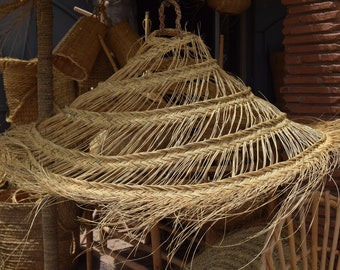Handmade Rattan Pendant Light – Woven Boho Lampshade
