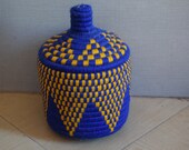 Moroccan products Boujaad Berber Handmade Multicolor Moroccan Rattan Natural basket Raffia Rattan basket
