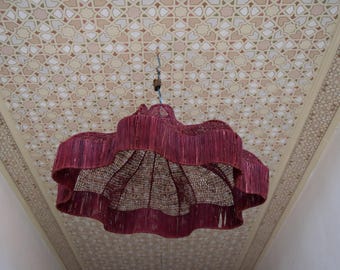 Boho Rattan Pendant Light – Handmade Woven Pendant – Moroccan Style Lighting