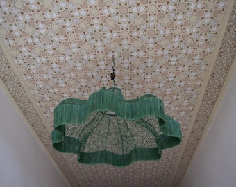 Moroccan Boho Rattan Pendant Light – Handmade Woven Ceiling Lamp