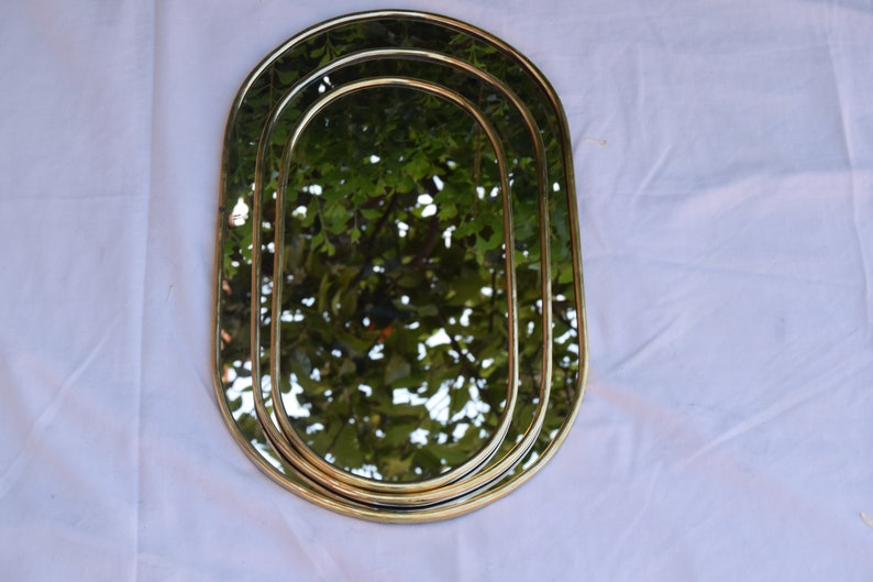 Set of 3 fish shape Moroccan decorative mirror, golden handmade
